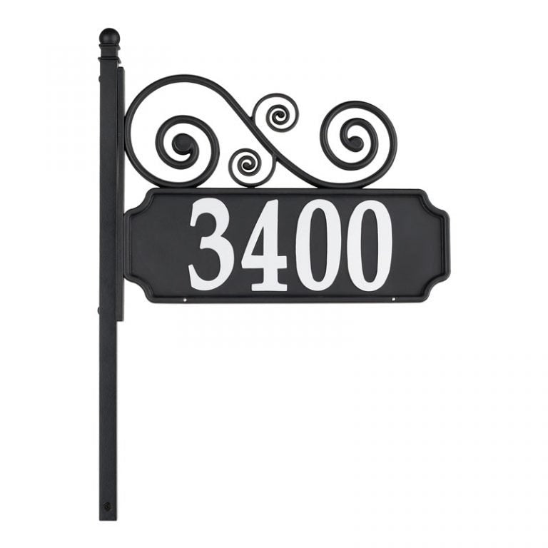 Whitehall Products Nite Bright™ Scroll Reflective Address Post Sign One Line 
