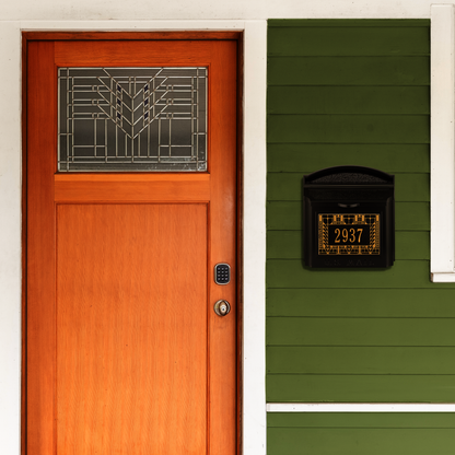 Frank Lloyd Wright Wall Mailbox with Personalized Tree Of Life Plaque