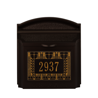 Frank Lloyd Wright Wall Mailbox with Personalized Tree Of Life Plaque