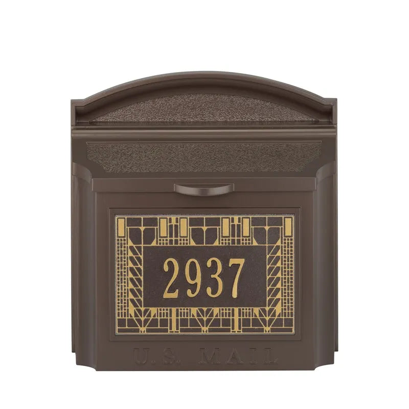 Frank Lloyd Wright Wall Mailbox with Personalized Tree Of Life Plaque