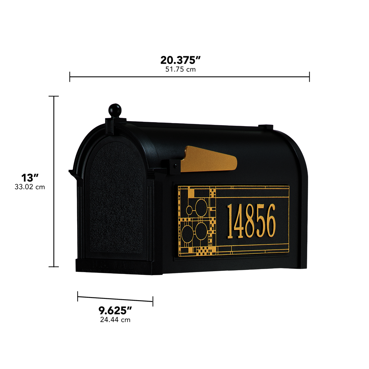 Capitol Mailbox - Frank Lloyd Wright Coonley w/ Personalized Side Plaques