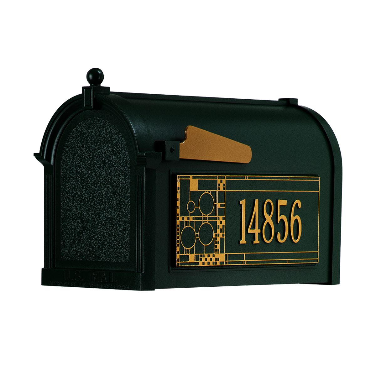 Capitol Mailbox - Frank Lloyd Wright Coonley w/ Personalized Side Plaques