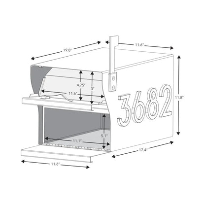 MultiVault Mailbox with Stand-Off Numbers