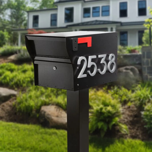 MultiVault Mailbox and Post with Stand-Off Numbers