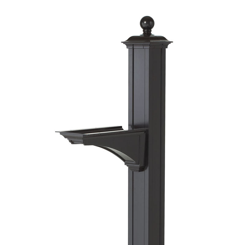 Whitehall Products Balmoral Mailbox Post With Bracket Ball Finial Black