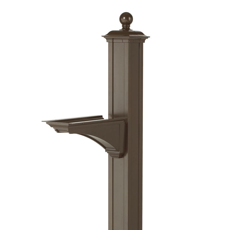 Whitehall Products Balmoral Mailbox Post With Bracket Ball Finial Bronze