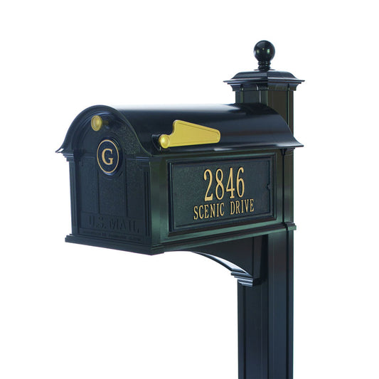 Whitehall Products Balmoral Mailbox With Post Black