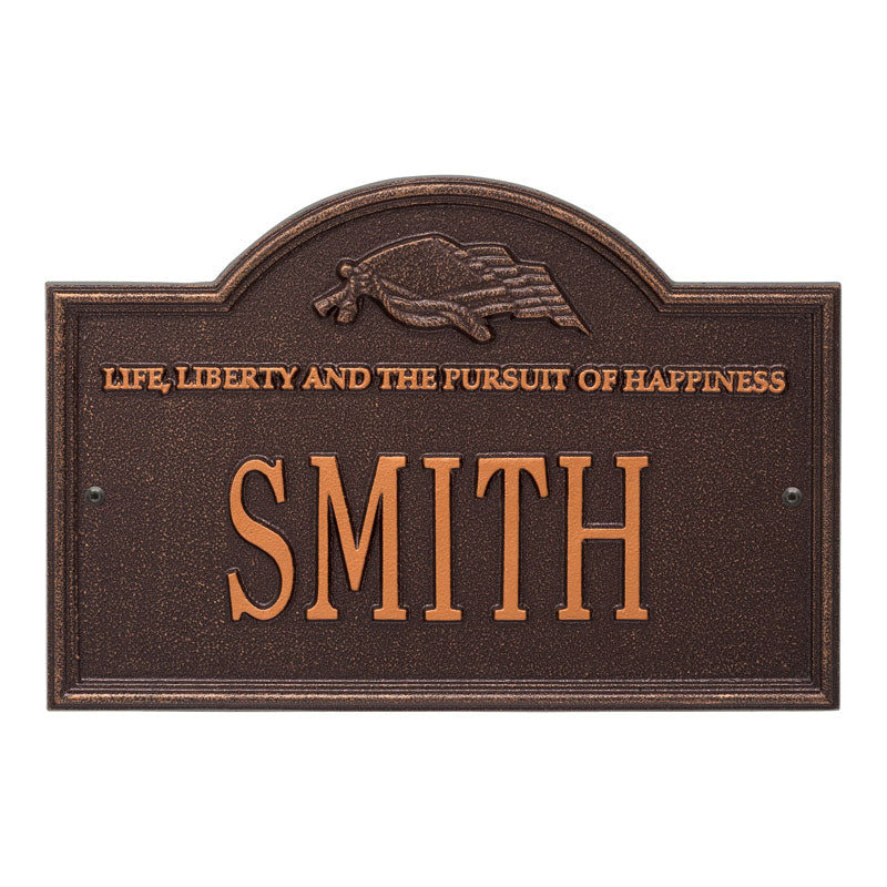 Whitehall Products Life And Liberty Personalized Plaque One Line Antique Copper