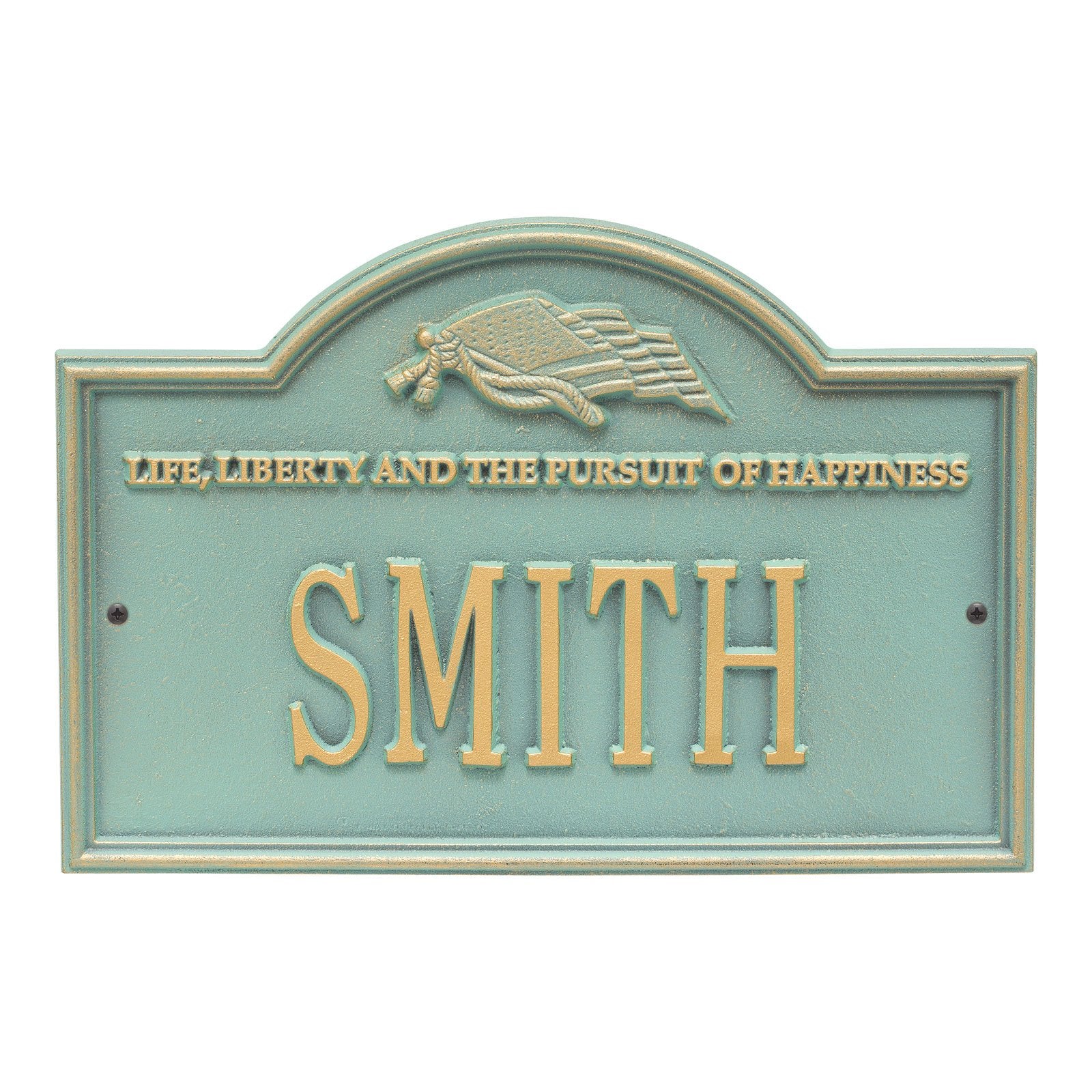 Whitehall Products Life And Liberty Personalized Plaque One Line Bronze Verdigris