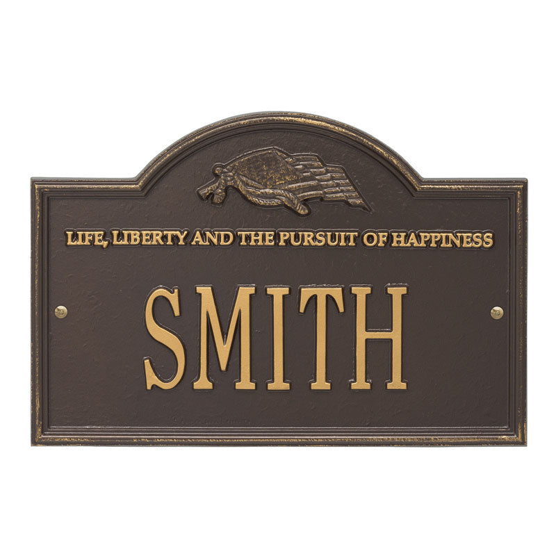 Whitehall Products Life And Liberty Personalized Plaque One Line Oil Rubbed Bronze