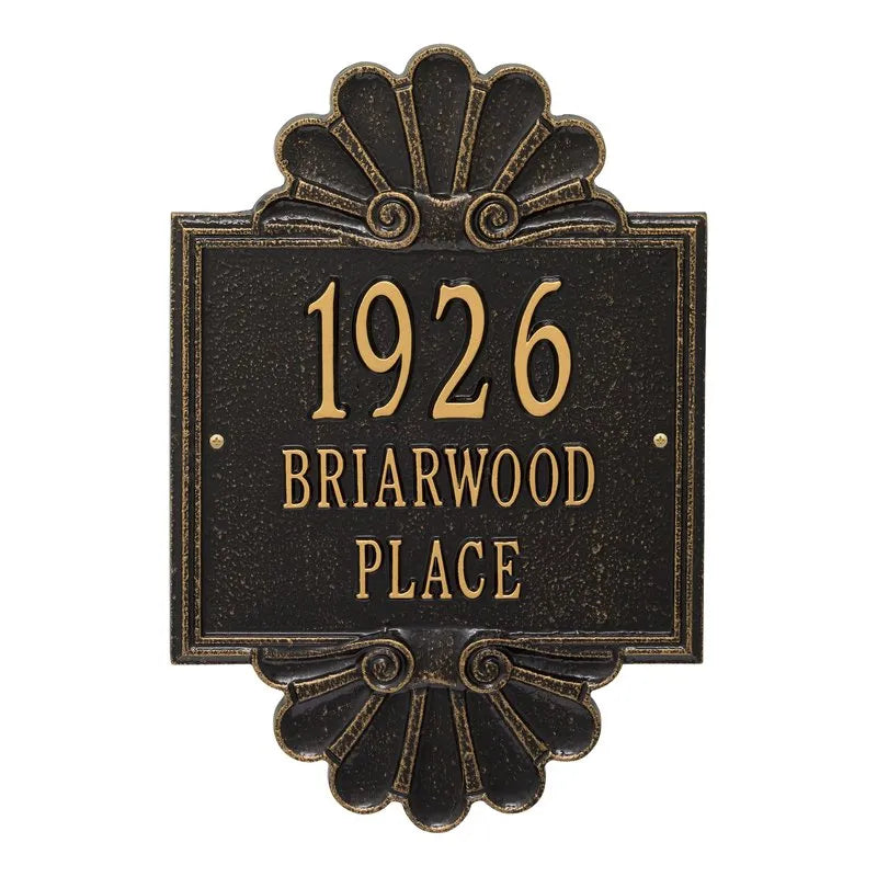 Coquille Grande Personalized 3-Line Signature Wall Address Plaque
