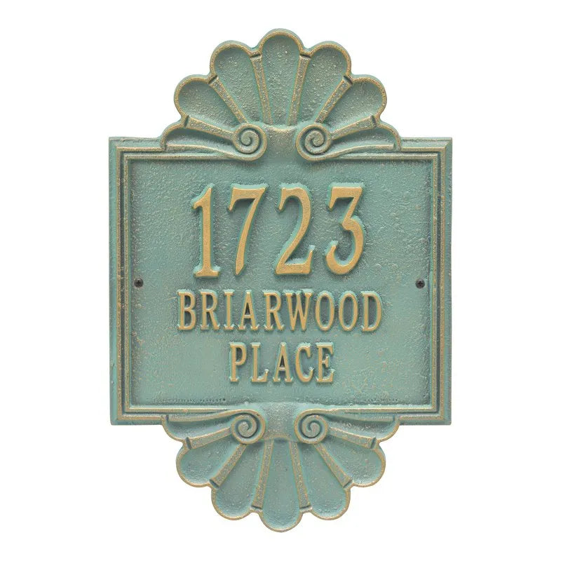 Coquille Grande Personalized 3-Line Signature Wall Address Plaque