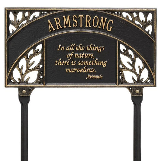 Whitehall Products Aristotle Garden Personalized Lawn Plaque One Line Antique Copper