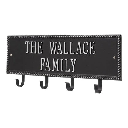Beaded Rectangle 2-Line Personalized Hook Plaque