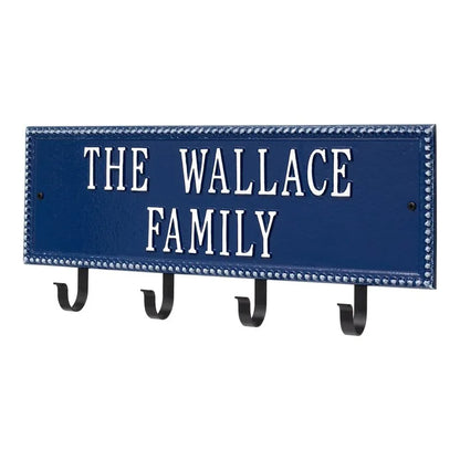 Beaded Rectangle 2-Line Personalized Hook Plaque