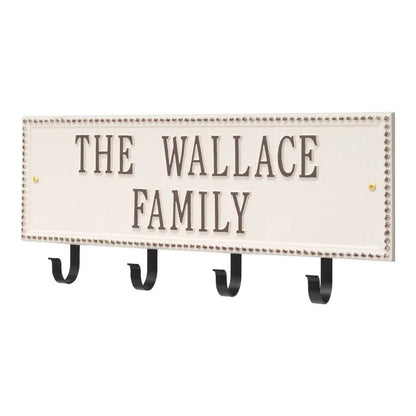 Beaded Rectangle 2-Line Personalized Hook Plaque