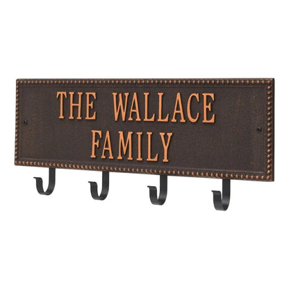 Beaded Rectangle 2-Line Personalized Hook Plaque