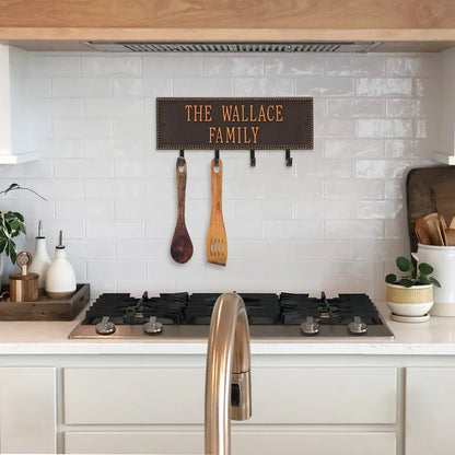 Beaded Rectangle 2-Line Personalized Hook Plaque