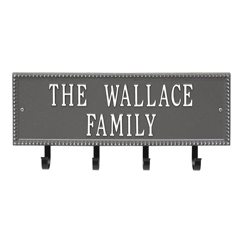 Beaded Rectangle 2-Line Personalized Hook Plaque