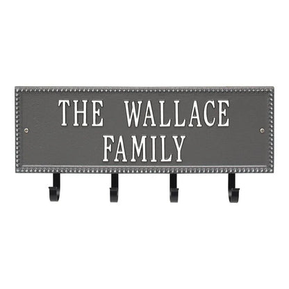 Beaded Rectangle 2-Line Personalized Hook Plaque