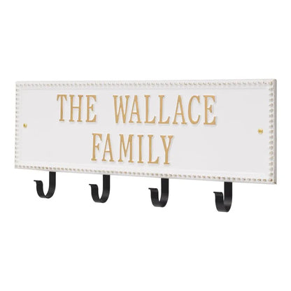 Beaded Rectangle 2-Line Personalized Hook Plaque