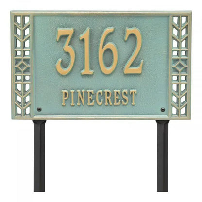Boston Standard Lawn Address Plaque - Two Line