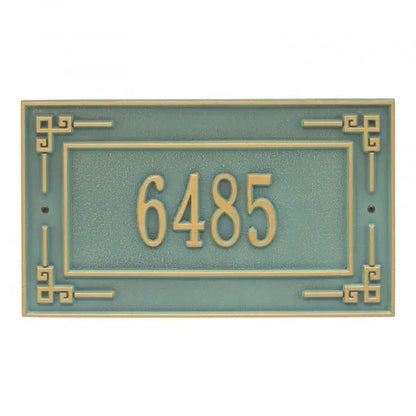 Key Corner Standard Wall Address Plaque - One Line