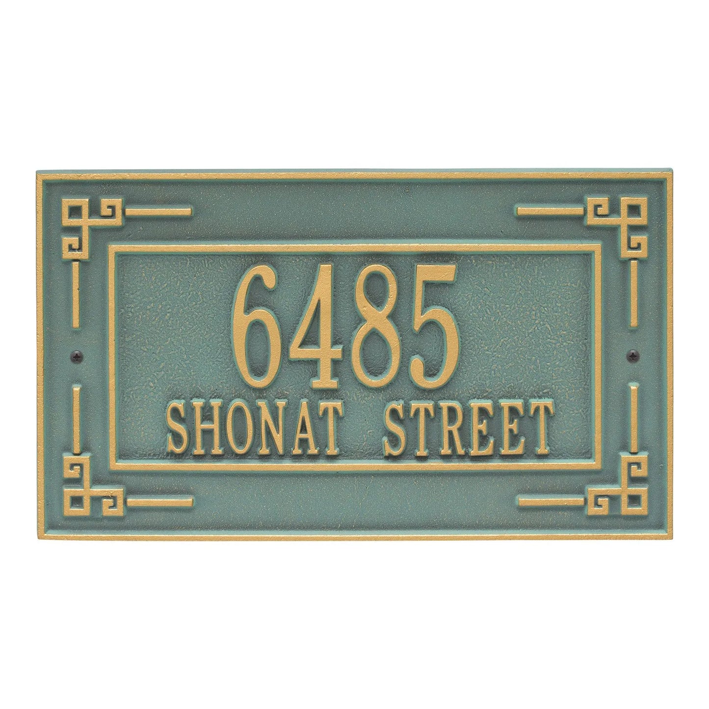 Key Corner Standard Wall Address Plaque - Two Line