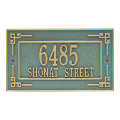 Key Corner Standard Wall Address Plaque - Two Line