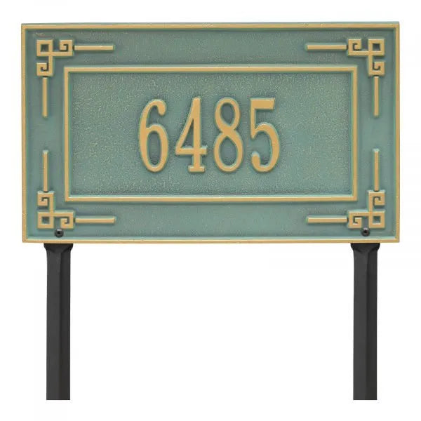 Key Corner Standard Lawn Address Plaque - One Line