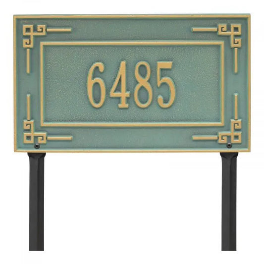 Key Corner Standard Lawn Address Plaque - One Line