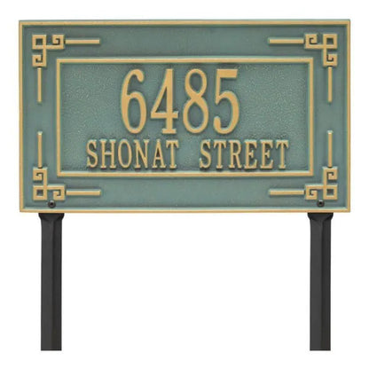 Key Corner Standard Lawn Address Plaque - Two Lines