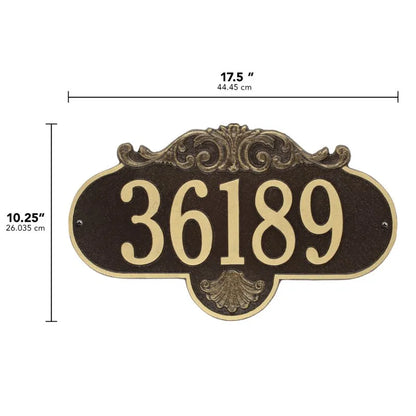 Rochelle Grande Wall Address Plaque - One Line
