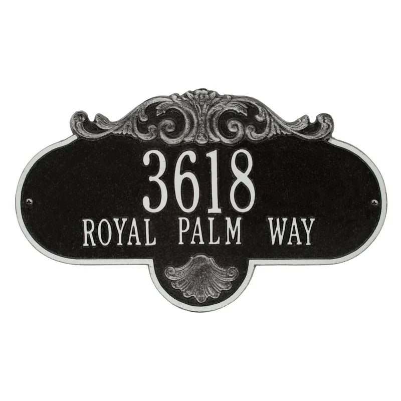 Rochelle Grande Wall Address Plaque - Two Lines - 2018BW