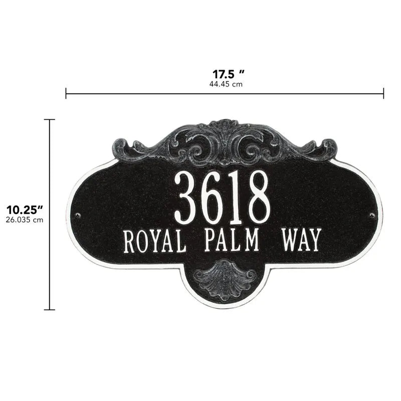 Rochelle Grande Wall Address Plaque - Two Lines 