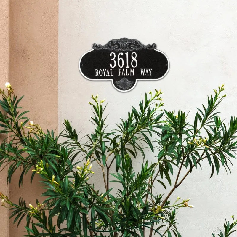 Rochelle Grande Wall Address Plaque - Two Lines - 