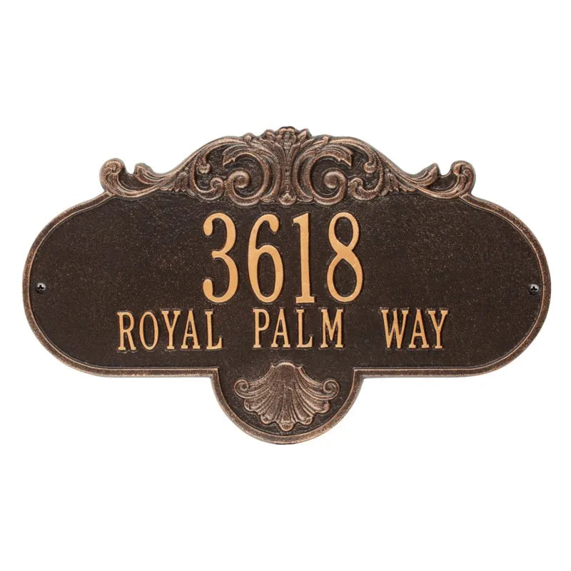 Rochelle Grande Wall Address Plaque - Two Lines - 2018OB