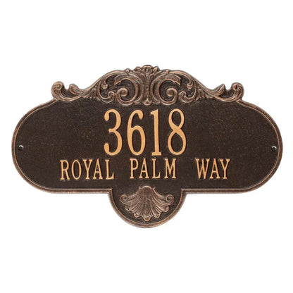 Rochelle Grande Wall Address Plaque - Two Lines - 2018OB