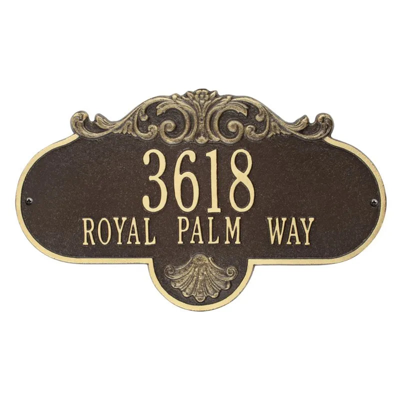 Rochelle Grande Wall Address Plaque - Two Lines - 2018OG