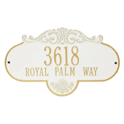 Rochelle Grande Wall Address Plaque - Two Lines - 2018WG