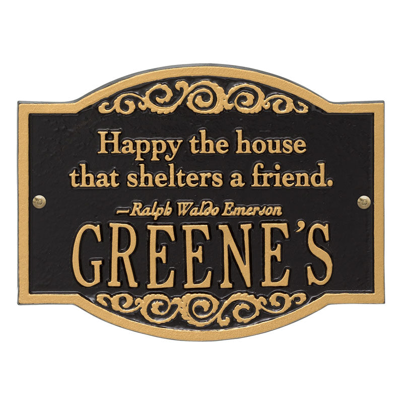 Whitehall Products Emerson Quote Personalized Plaque Two Lines Bronze Verdigris