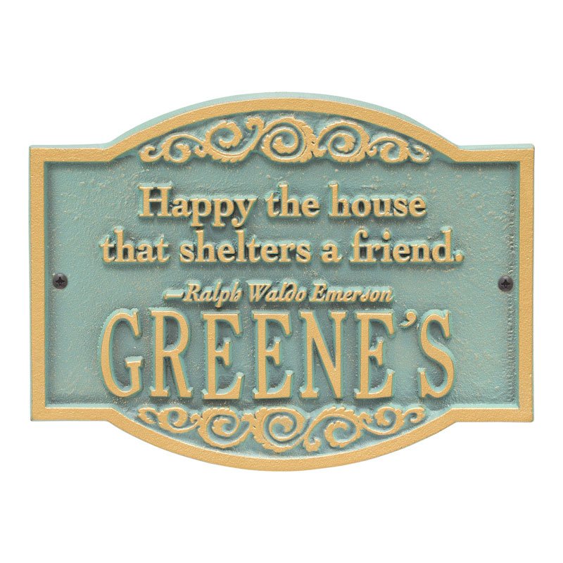 Whitehall Products Emerson Quote Personalized Plaque Two Lines Oil Rubbed Bronze