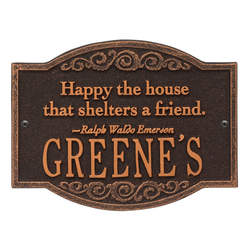 Whitehall Products Emerson Quote Personalized Plaque Two Lines Bronze / Gold
