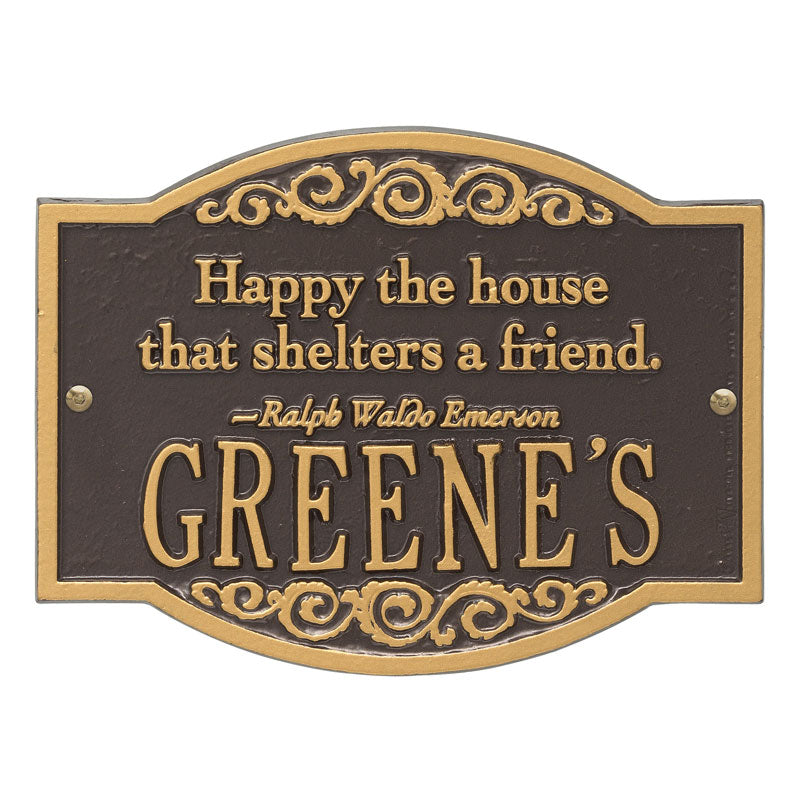 Whitehall Products Emerson Quote Personalized Plaque Two Lines Pewter / Silver