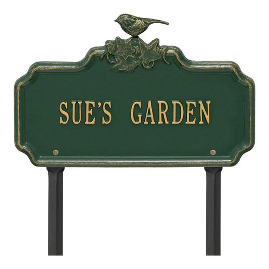 Whitehall Products Chickadee Ivy Garden Personalized Lawn Plaque One Line Antique Copper