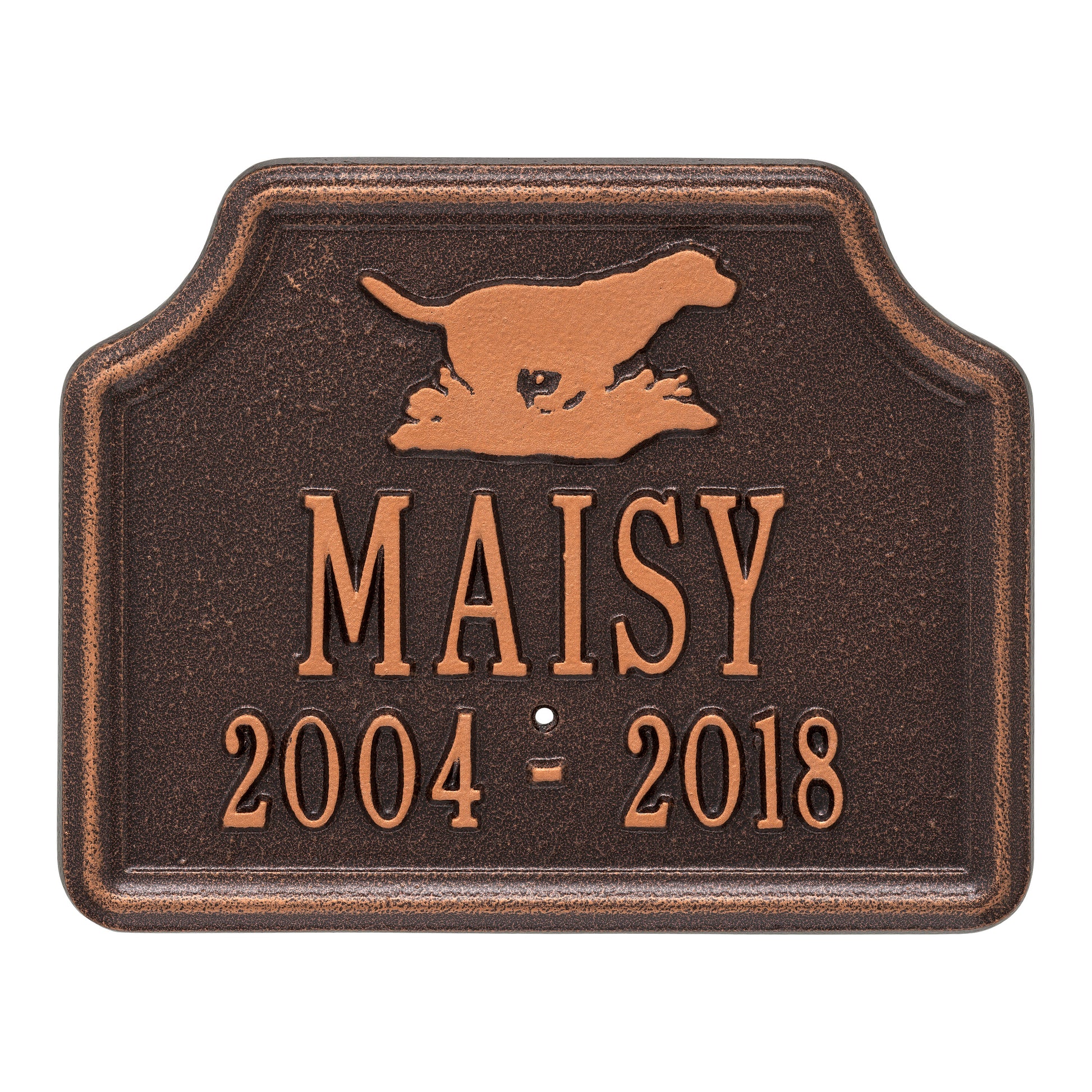 Whitehall Products Retriever Dog Memorial Personalized Lawn Plaque Two Lines Black/gold