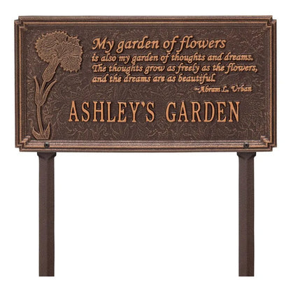 Whitehall Products Dianthus Garden Personalized Lawn Plaque One Line Antique Copper