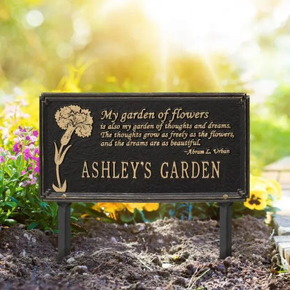 Whitehall Products Dianthus Garden Personalized Lawn Plaque One Line Black/gold