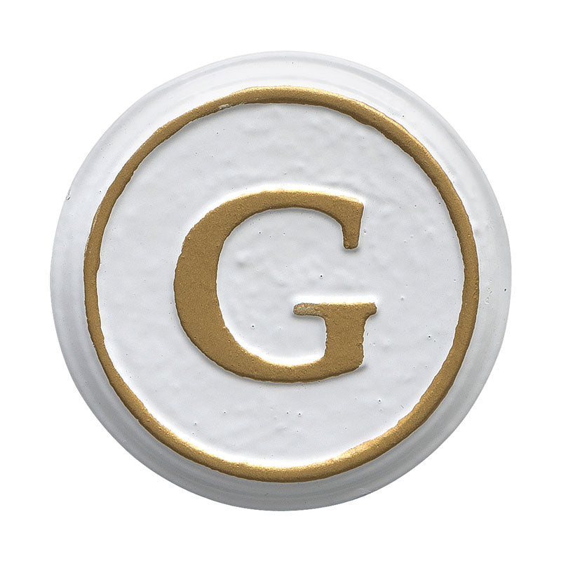 Whitehall Products Balmoral Personalized Monogram White/gold
