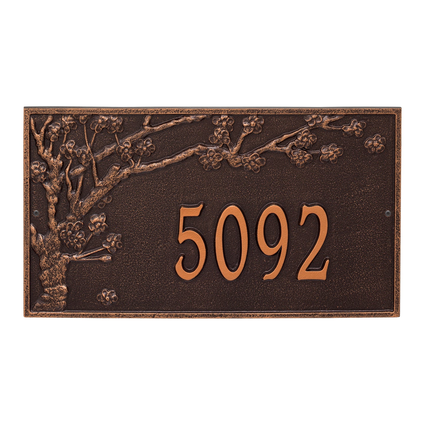 Whitehall Products Personalized Spring Blossom Estate Wall Plaque One Line Antique Copper